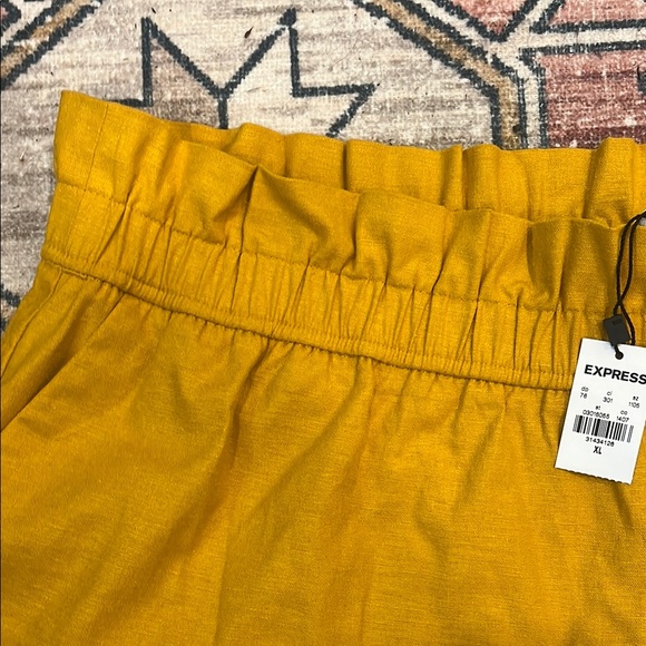 Express Mustard High Waist Shorts - Picture 3 of 5